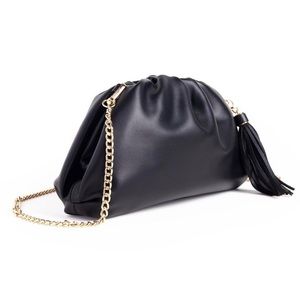 Understated Leather Vegan Crescent Clutch